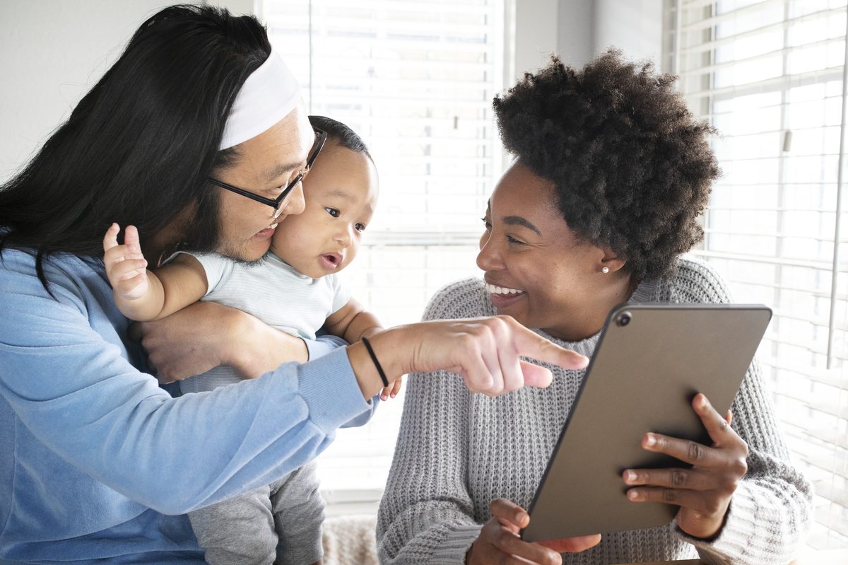 Family together at home before an Australian visa application